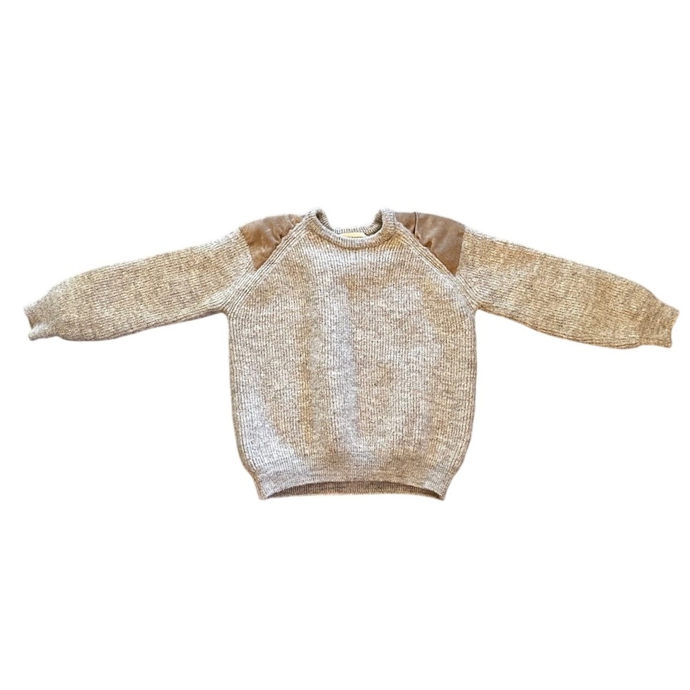 Aran Islands Knitwear Oatmeal Ribbed Sweater Kids XXL